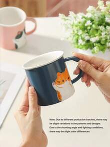 Cute Cat Ceramic Mugs, Couple Style, High-Appearance Water Cups, Gifts For Girls, Cartoon Creative Breakfast Cups - Multicolor - View 2