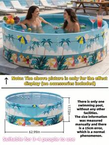 No Inflation / Non-Inflatable, Foldable Hard Shell Pool, No Inflation Needed, Quick Assembly And Easy Storage, Portable Foldable Outdoor Water Park, Ideal For Family Garden, Backyard Summer Water Fun, Home Yard - C - View 21