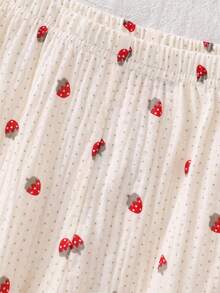 2pcs Baby Girl Cozy Soft Crinkle Fabric Polka Dot Print Collared Button-Up Long Sleeve Pants Pajama Set - Baby Pink - View 7