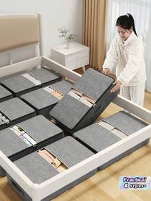 1pc Extra Large Foldable Under Bed Storage Bag Large Capacity Dustproof Organizer For Down Jacket Jeans Blanket Quilt Maximize Underbed Space Home Storage Essentials - Multicolor - View 1