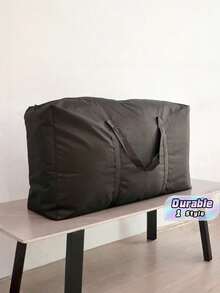 1Pc Extra Large Waterproof Oxford Handled Storage Bag -Lightweight Portable Moving Packing Organizer For Travel, Seasonal Home Decor - Black - Moving Bag 1 - View 1
