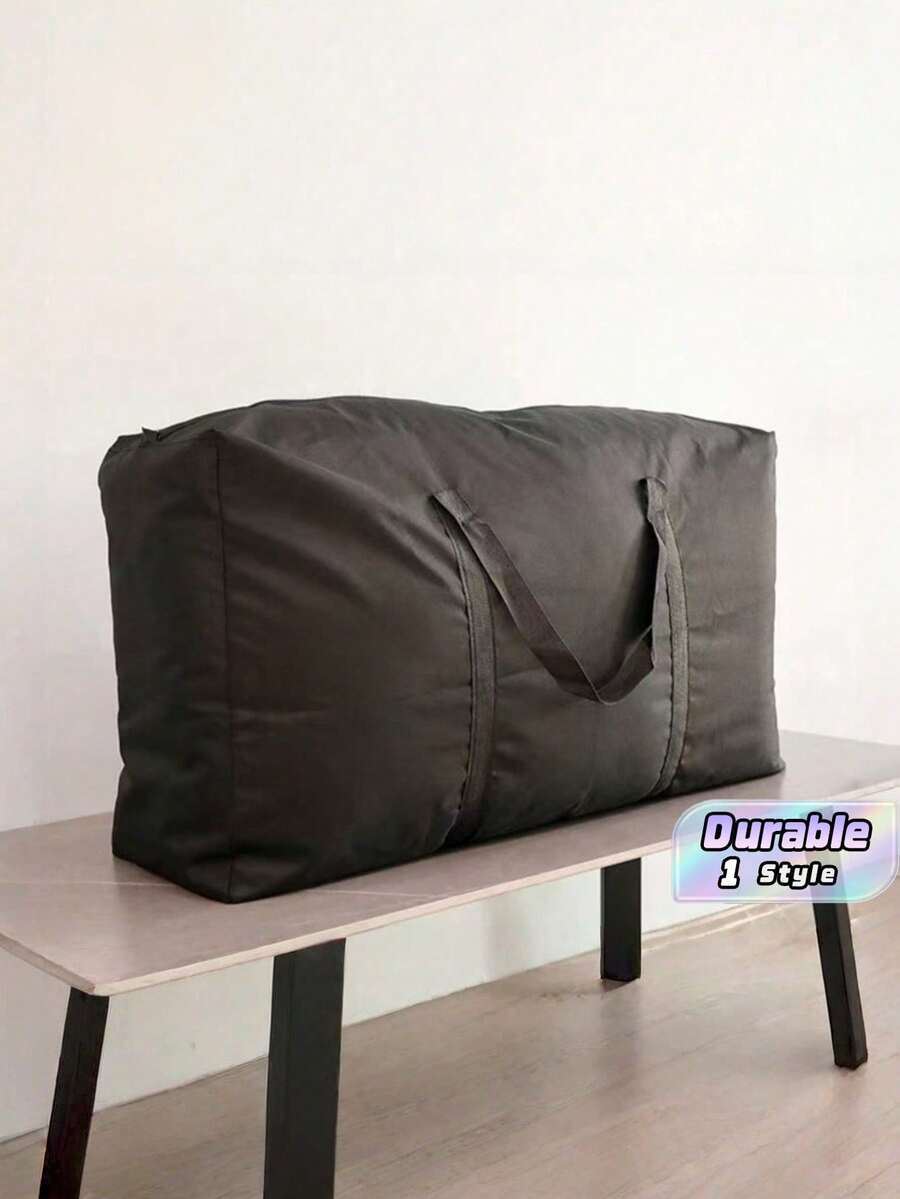 1Pc Extra Large Waterproof Oxford Handled Storage Bag -Lightweight Portable Moving Packing Organizer For Travel, Seasonal Home Decor - Black - Moving Bag 1 - View 1