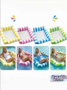 1pcspool, Pool Accessories, Pool Float, Swimming Pool, Inflatable Pool Float, Pool Party U-Shaped Candy-Colored Inflatable Water Lounge Hammock For Adults, Perfect Summer Floating Gear For Pool And Beach Parties, Ideal Summer - Multicolor - View 1