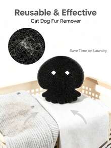 Pet Hair Remover Washing Machine Reusable Pet-Hair Catcher Lint Remover Balls Set Cute Dog Cat Hair Collector Lint Fluff Catcher For Removing Washing Machine Clothes Cleaning Tool - Black Jellyfish - View 6
