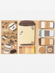 Coffee Theme Decorative Sticky Notes, Special Shaped DIY Planner Memo Stickers, Self-Adhesive, Durable & Versatile For Gifting - one-size - View 2