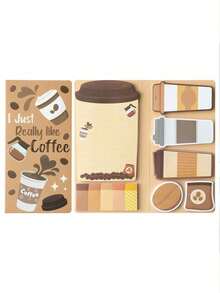 Coffee Theme Decorative Sticky Notes, Special Shaped DIY Planner Memo Stickers, Self-Adhesive, Durable & Versatile For Gifting - one-size - View 4