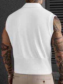 Manfinity Homme Men's Plus Size Summer Casual Solid Color Tank Top - White - View 2