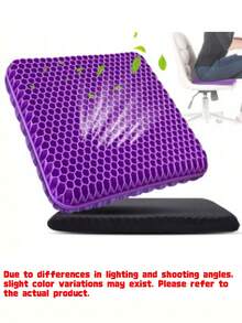 1PC Gel Cushion Set With Cloth Cushion Breathable To Relieve Prolonged Sitting Pressure, Suitable For Back, Sciatica, Tailbone Seat Cushion For Office, Car, Support For Multiple Scenarios - multicolor - View 4