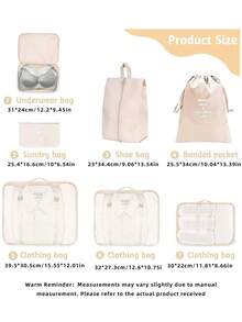 Premium Textured Solid Travel Packing Cube Sets, Multi‑Purpose Storage Organizer Bags. For Holiday, Festival, Weekend Getaway, Dorm, Back‑To‑School. Organizes Clothes, Makeup, Skincare, Phone & Small Items For Travel And Home Sorting. - Multicolor - View 4