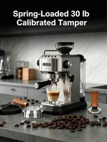 51mm/58mm Italian Manual Espresso Coffee Machine, Adjustable Precise Spring Coffee Tamper, Stainless Steel Ripple Base, Self-Leveling Italian Manual Espresso Coffee Machine, Italian Espresso Coffee Accessories - Multicolor - View 4