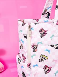 THE POWERPUFF GIRLS X PETSIN 可愛絎縫托特包 大容量加厚手提包 休閒日常購物肩背包 - 彩色 - 查看 6