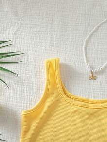 Emery Rose Kids Emery Rose Kids Bộ 2 món áo tank top sát nách và quần short họa tiết chanh mùa hè cho bé gái - Màu vàng - Xem 6