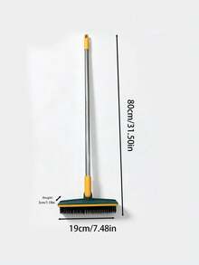 3-In-1 Bathroom Floor Brush With Rotatable Detachable Anti-Break Anti-Slip Head, Functions As Wiper & Broom For Tiles, Stone, Wood Floors, Corners, Fits Home, Gym, School. - Multicolor - View 9