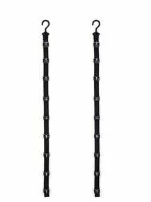 1/2/3 Pcs Black Multi-Layer Vertical Hanging Hat Organizer With Hooks, Cap Storage Strap For Closet & Door - Multicolor - View 9