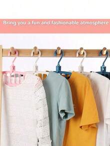 1/2pcs Enclosed Large Capacity Collapsible 11 Slot Anti Slip Lightweight Plastic Wall Hanging Closet Storage Holder Easy Install Compact Wardrobe Organizer For Bedroom Indoor Home Garment Storage Accessories - Multicolor - View 8