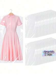 10PCS Clothing Dust Covers, Plastic Transparent Protective Bags, Transparent Clothing Dust Bags, Hanging Clothing Bags, Suitable For Shirts, Dresses And Jackets. - Multicolor - View 1