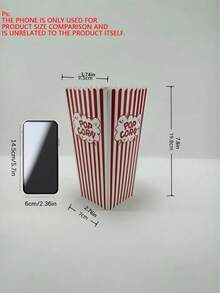 2/4/8 Popcorn Containers. Featuring A Red And White Striped Design, This Classic Retro-Style Popcorn Bucket Is Perfect For Movie Nights, Parties, And Other Occasions, Making It An Excellent Choice For Party Supplies. - Multicolor - View 2