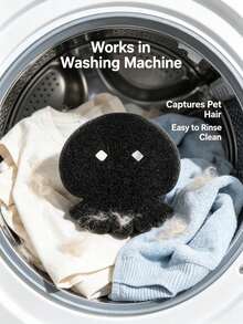 Pet Hair Remover Washing Machine Reusable Pet-Hair Catcher Lint Remover Balls Set Cute Dog Cat Hair Collector Lint Fluff Catcher For Removing Washing Machine Clothes Cleaning Tool - Black Jellyfish - View 2