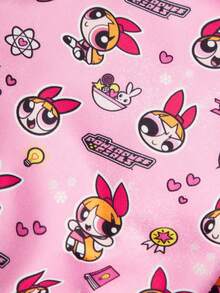 THE POWERPUFF GIRLS X PETSIN 1件兔子小女巫字母閃電愛心印花玫瑰紅運動風寵物連身衣，親膚透氣，適合室內活潑遊戲或公園戶外奔跑 - 彩色 - 查看 5