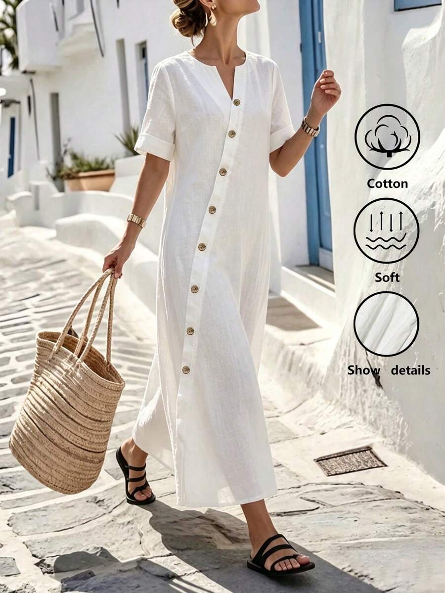 Breezaya White Dress Summer Dress - White - View 1