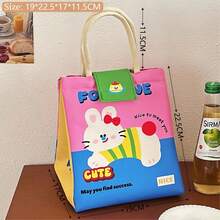 1 buah Tas Bekal Kawaii Kotak Bekal Lucu untuk Wanita Tas Bekal yang Dapat Digunakan Kembali Tas Tangan Tas Pendingin untuk Piknik dan Kerja - MultiWarna - View 13
