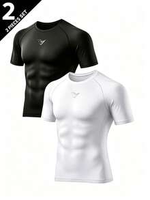 Gym Rark Camiseta deportiva de manga corta con estampado geométrico y mangas raglán para hombre - Negro - Ver 1