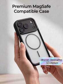 Translucent Matte Camera Protection Magnetic Wireless Charge Phone Case Compatible With IPhone 17 ProMax 17Pro 17Air 17 16 15 14 13 12 11 Pro Max Armor Plus Back Cover - Black - View 1