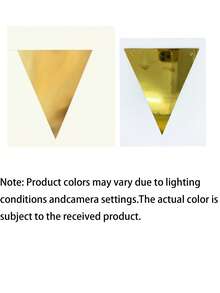 10/20pcs Black & Gold Party Decorative Triangle Pennant Banners, Metal Fabric Colorful Flags Garland, Suitable For Birthday, Graduation, Anniversary, Wedding, New Year, Engagement Party Supplies - multicolor - View 2