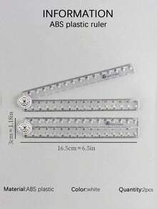1 riglă pliabilă acrilică transparentă creativă, riglă de desen din plastic la scară simplă - Multicolor - Vizualizare 10