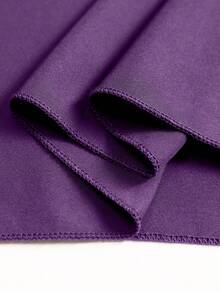 Weeklong Vestido de moda con cintura ceñida, mangas cortas fruncidas y abertura en el bajo, en unicolor, talla grande - Morado - Ver 8
