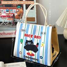 1 buah Tas Bekal Kawaii Kotak Bekal Lucu untuk Wanita Tas Bekal yang Dapat Digunakan Kembali Tas Tangan Tas Pendingin untuk Piknik dan Kerja - MultiWarna - View 11