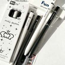 8pcs Shining Crown Rotating Twist Gel Pen, INS Style , 0.5mm Quick Dry Black Ink, Student Writing & Exam Pen - multicolor - View 6