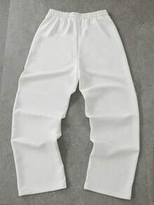 ROMWE MEN Goth Men's Letter Print Drawstring Waist Casual Loose Sweatpants - White - View 4