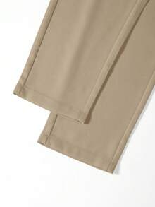 Manfinity Mode Plus Size Men's Casual Versatile Solid Color Long Pants - Khaki - View 5