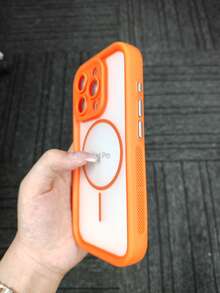 Translucent Matte Camera Protection Magnetic Wireless Charge Phone Case Compatible With IPhone 17 ProMax 17Pro 17Air 17 16 15 14 13 12 11 Pro Max Armor Plus Back Cover - bright orange - View 6