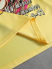 ROMWE MEN Street Life Men's Printed Rivet Loose Fit Tank Top - Yellow - View 6
