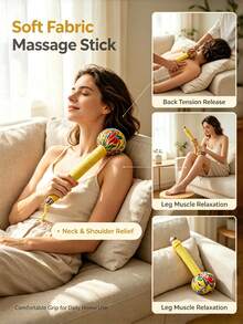 Handheld Wooden Body Massager Cane, Trigger Point Therapy Roller Stick, Sore Muscle Recovery & Tension Release Tool, Daily Fatigue Relief Aids, Home Spa Health Care - Multicolor - View 8