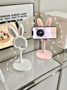 Cute Cell Phone Stand For Desk, Adjustable Bunny Phone Holder - Perfect Student Desktop Companion For Slouchy Days, Desk Accessories, Phone Holder , Valentines Wedding, Birthday Present,Mother's Day,Gift For Mom - multicolor - View 2