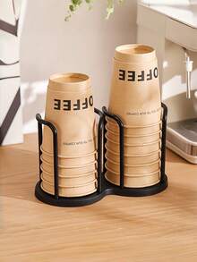 2 Packs Multi-Layer Plastic Disposable Cup Holder & Dispenser, Lightweight Compact Multipurpose Storage Organizer For Tea Coffee Cups & Keys, Suitable For Home Office Kitchen Desktop Cafe Bathroom Spa - multicolor - View 4