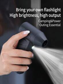 Teckwe 1 Piece ABS High Toughness Shell 130000RPM Ultra High Speed Brushless Motor Violent Turbo Fan Adjustable Wind Speed Portable Rechargeable Mini Jet Fan Multifunctional For Outdoor Travel Camping Car Interior Computer Keyboard Dust Cleaning 2500mAh - multicolor - View 5