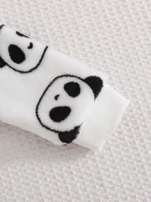 Cozy Pixies 女嬰保暖內裡加厚圓領長袖套頭上衣與鬆緊腰長褲套裝，秋季款 - 白色 - 查看 5