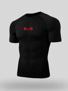 Gym Rark 男士槓鈴印花休閒百搭日常運動T恤 - 黑色 - 查看 3