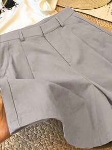 女款黑色、白色、咖啡色休閒通勤商務三件式短褲套裝（不含腰帶） - 彩色 - 查看 5