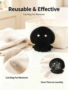 Pet Hair Remover Washing Machine Reusable Pet-Hair Catcher Lint Remover Balls Set Cute Dog Cat Hair Collector Lint Fluff Catcher For Removing Washing Machine Clothes Cleaning Tool - Black Jellyfish - View 8