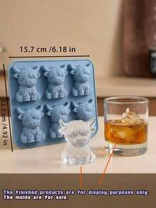 1pc Ice Cube Tray, 6-Cavity Cute 3D Ice Mold, Perfect For Drinks, Parties, And Gifts - View 4