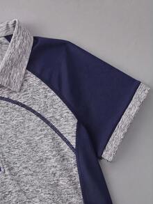 CourtClass CourtClass Camisa polo deportiva de manga corta con patchwork de bloques de color - Multicolor - Ver 4