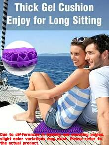 1PC Gel Cushion Set With Cloth Cushion Breathable To Relieve Prolonged Sitting Pressure, Suitable For Back, Sciatica, Tailbone Seat Cushion For Office, Car, Support For Multiple Scenarios - multicolor - View 2