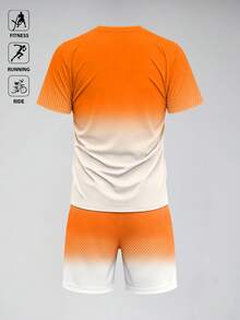 Gym Rark 男士漸層牛頭印花短袖上衣休閒日常運動套裝 - 彩色 - 查看 2