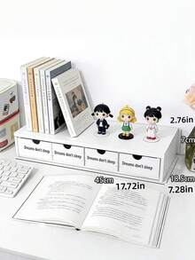 1 Desktop Storage Organizer With 4 Drawers,Space Saving Multi Purpose Countertop Storage Box For Stationery Cosmetics Small Supplies, Ideal For Dorm Bedroom Vanity Office Desk - Multicolor - View 4