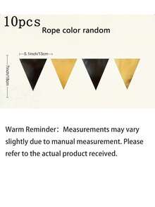10/20pcs Black & Gold Party Decorative Triangle Pennant Banners, Metal Fabric Colorful Flags Garland, Suitable For Birthday, Graduation, Anniversary, Wedding, New Year, Engagement Party Supplies - multicolor - View 7